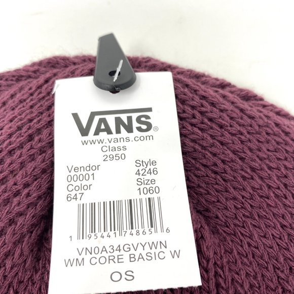 Vans WM Core Basic Dark Beanie Skateboarding Hat Pink Women VN0A34GVYWN - Picture 3 of 5